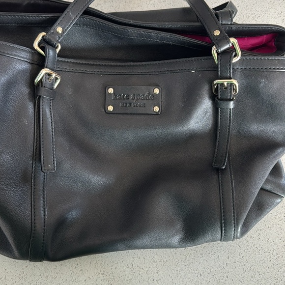 Authentic Kate Spade Park Slope Eliza bag - black with fuchsia pink interior - Picture 3 of 10